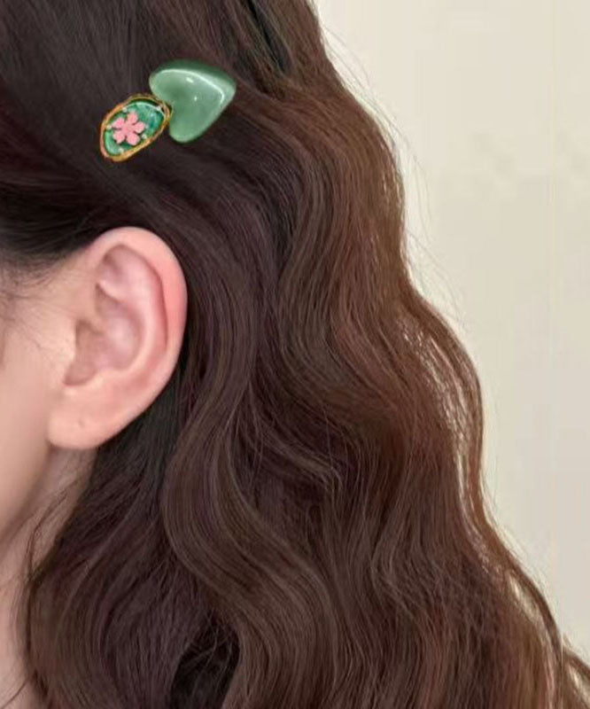 Art Green Allloy Love Pearl Hairpin Two-piece Set