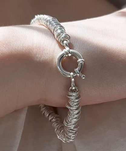 Original Design Silk Sterling Silver Circle Chain Bracelet