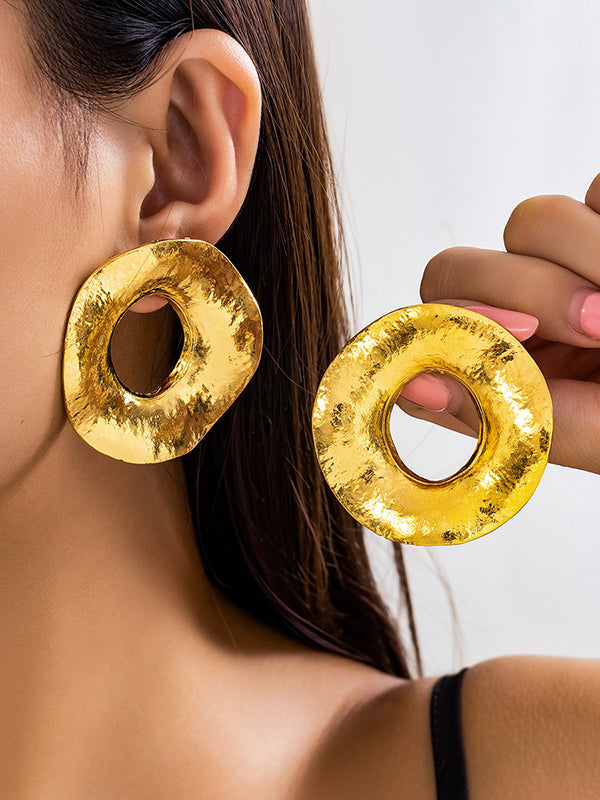 Geometric Hollow Color Drop Earrings