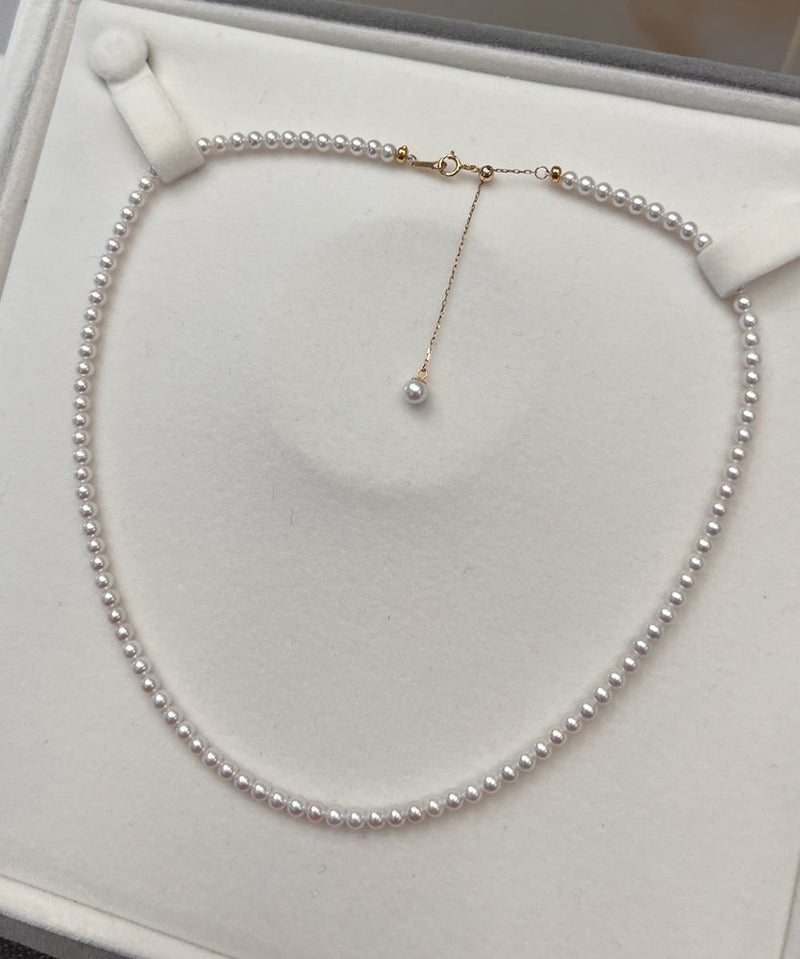 Simple White 14k Gold Pearl Pendant Necklace