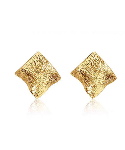 Metal Square Geometric Stud Earrings