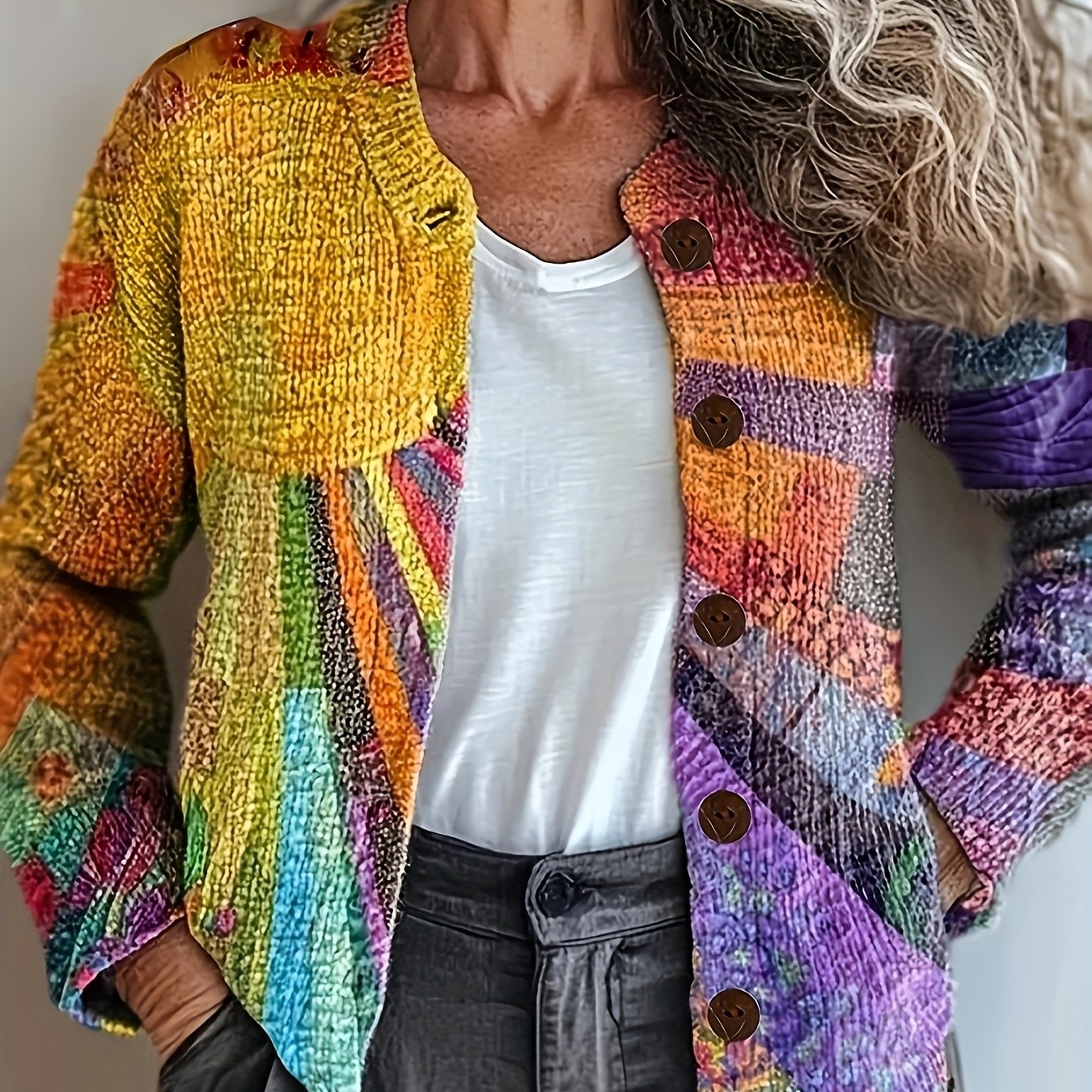 Azriyana – Vibrant Rainbow Cardigan