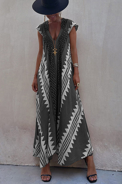 Beach Dates Print A-line Maxi Dress