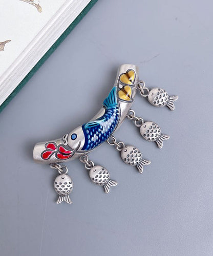 Silk Sterling Silver Tassel Cloisonne Pendant Necklace