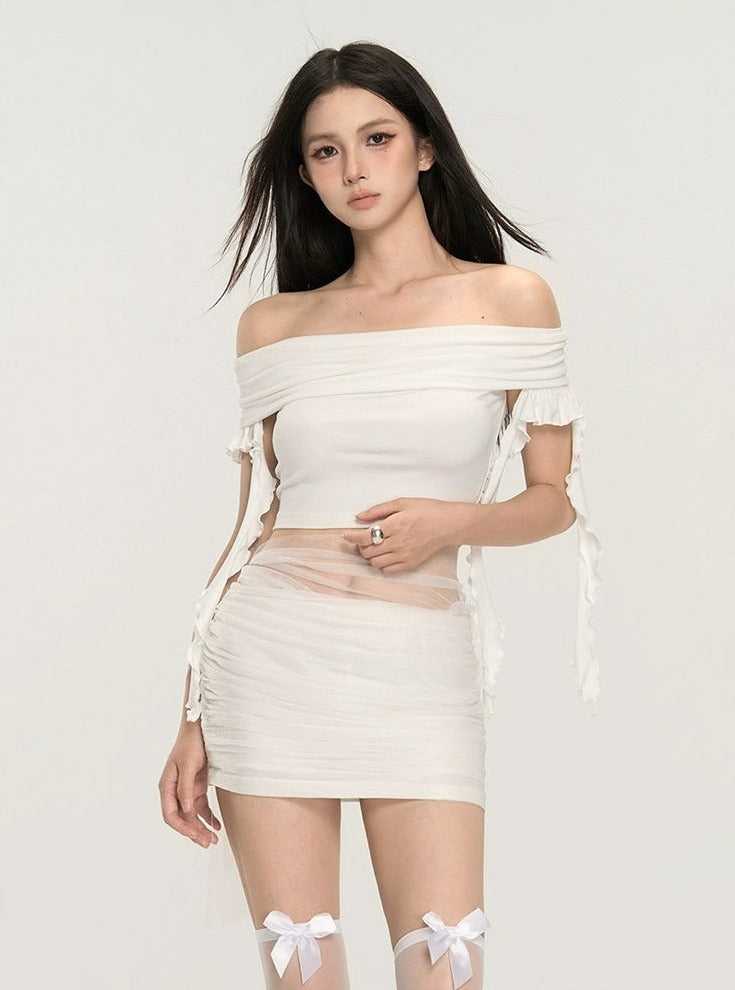 Off-shoulder Ruched Blouse