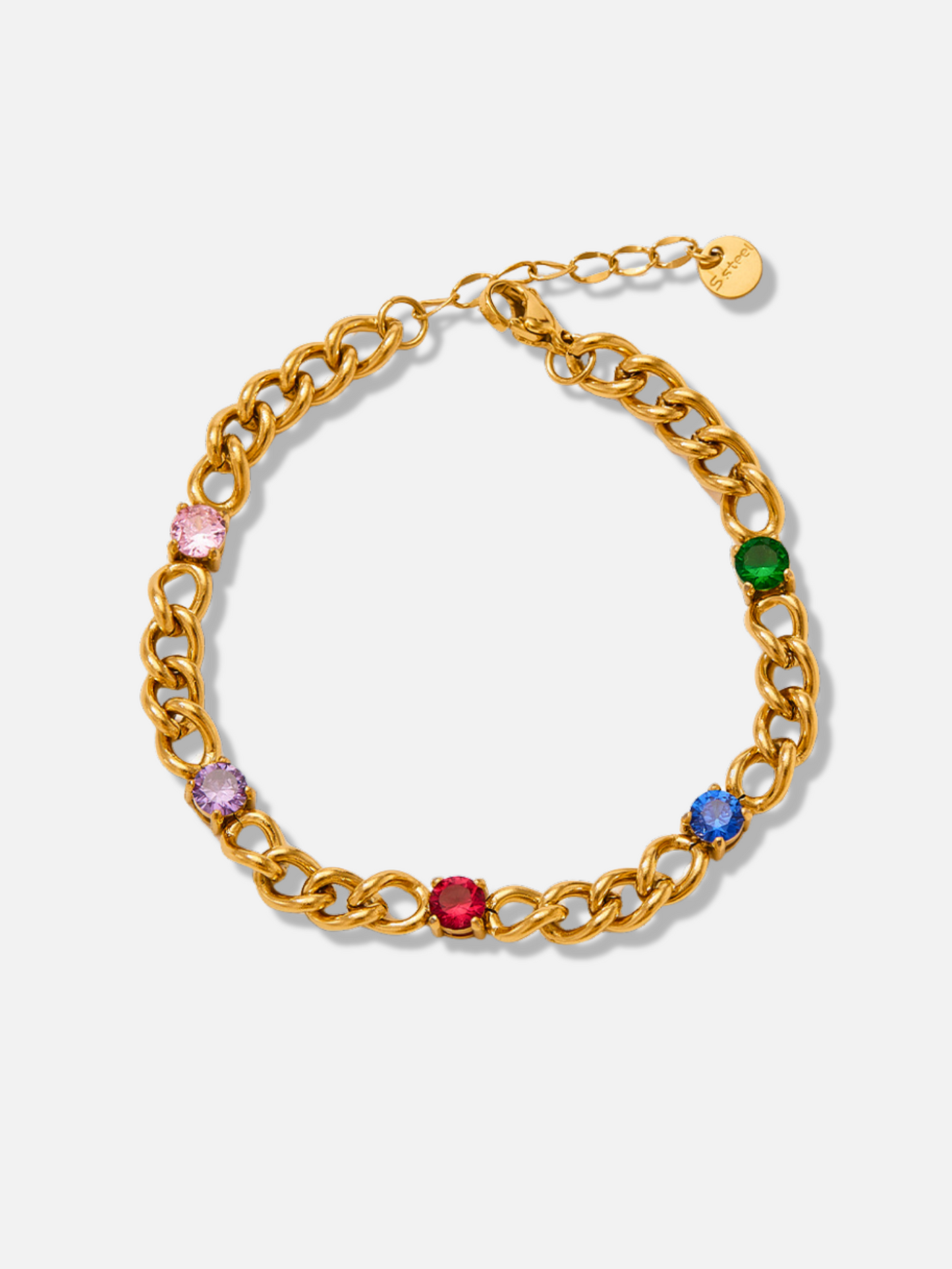 Multicolor Zircon Chain Bracelets