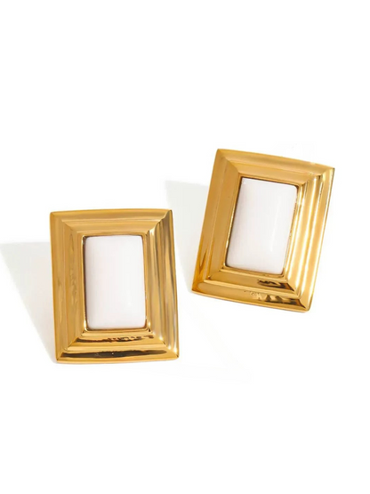 Charvi Agate Geometric Studs