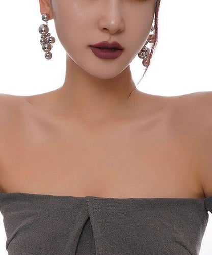 Japanese and Korean Bead Tassel Stud Earrings