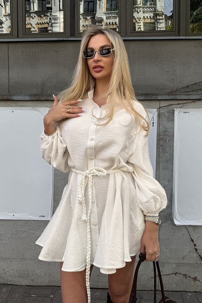 Tie-waist Mini Dress