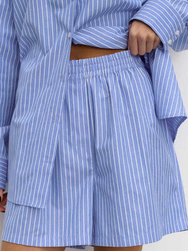 Striped Cotton Set Blouse
