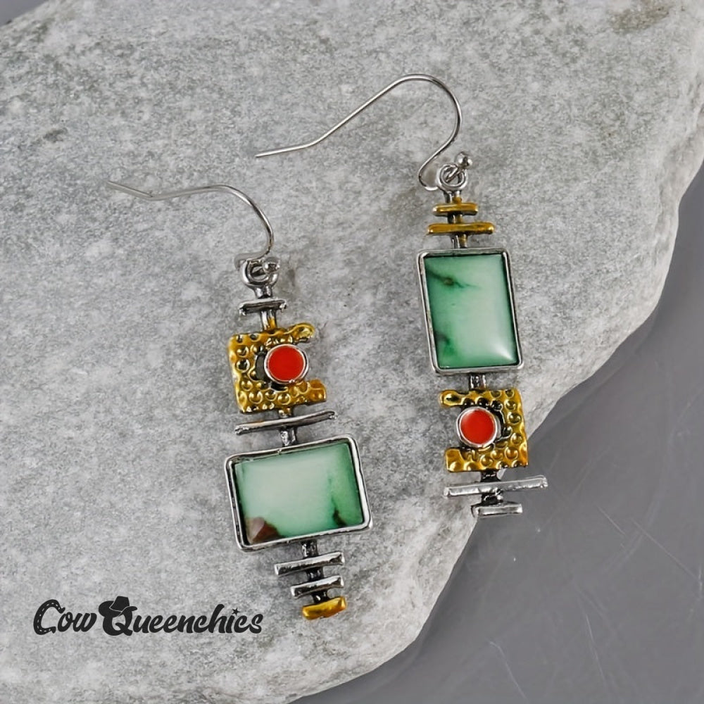 Geometric Drop Hook Earrings