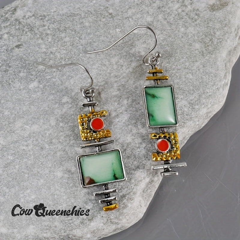 Geometric Drop Hook Earrings