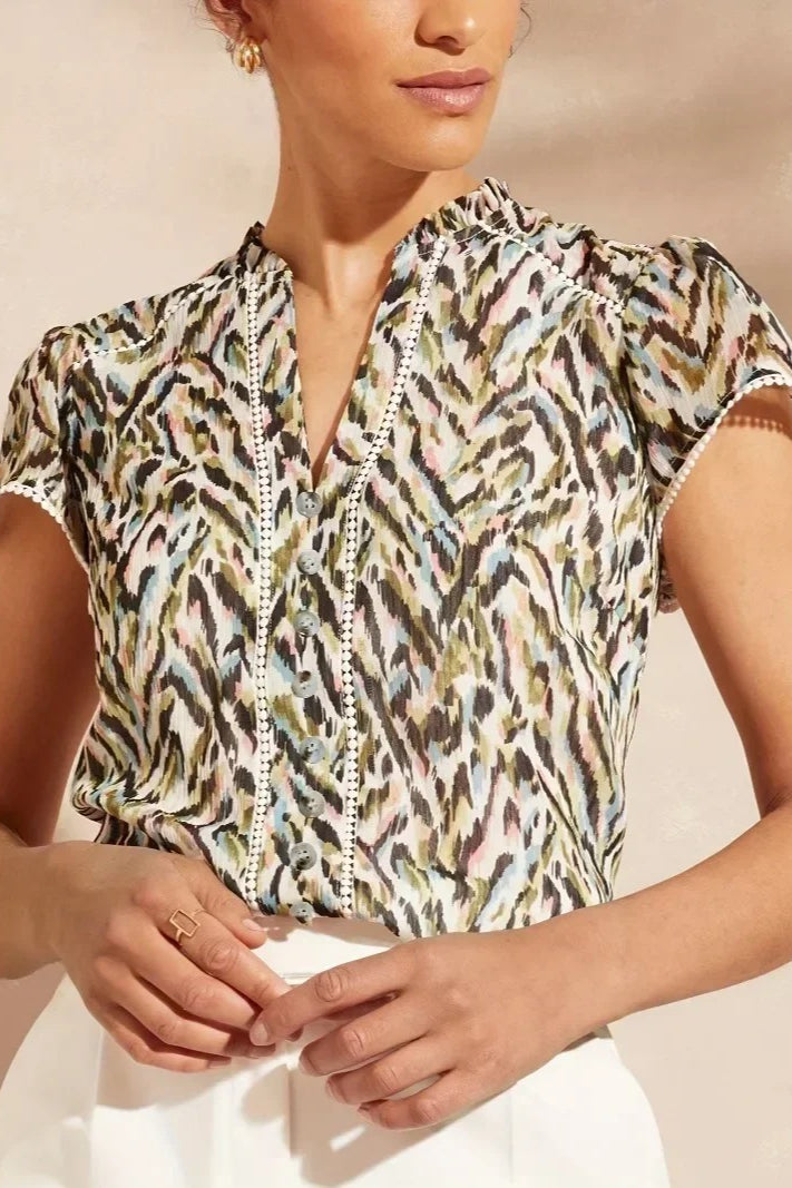 Lace Detail V-neck Blouse