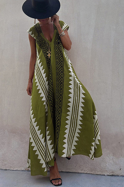 Beach Dates Print A-line Maxi Dress