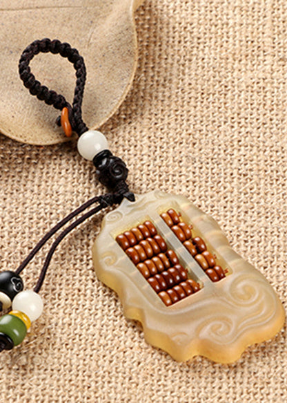Unique Yellow Xiangyun Abacus Key Pendant