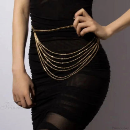Mysterious Gilded Stomach Chain Belt