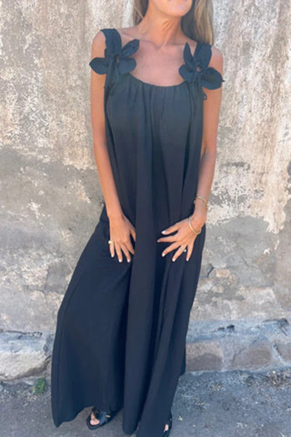 Embellished Sleeveless Loose Maxi Dress