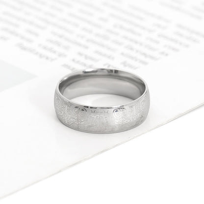Buddha Stones Lucky Mythological Creature Taotie Wealth Titanium Steel Ring