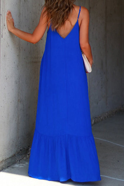 Kimonie Pocket Plain Maxi Dress
