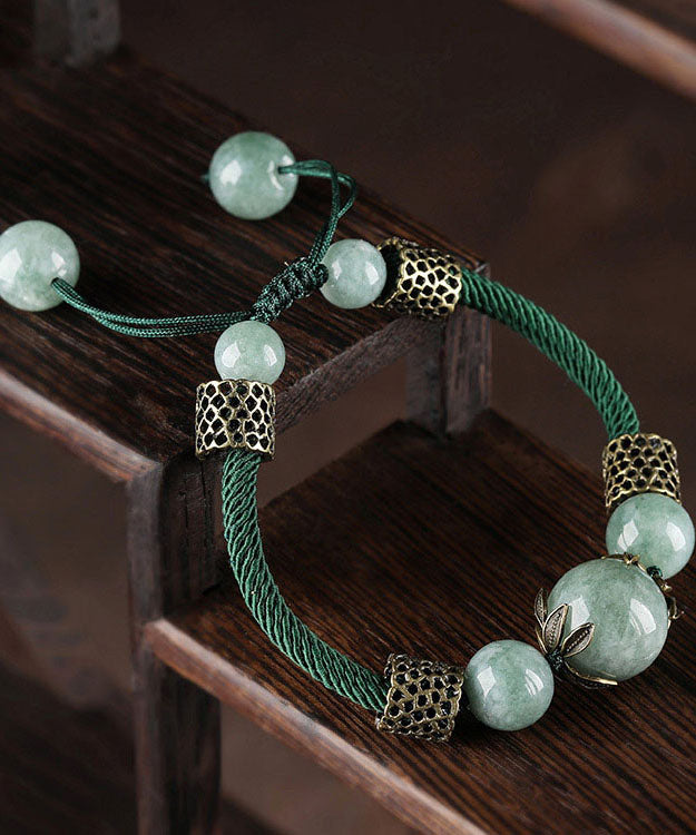 Diy Green Alloy Pearl Charm Bracelet