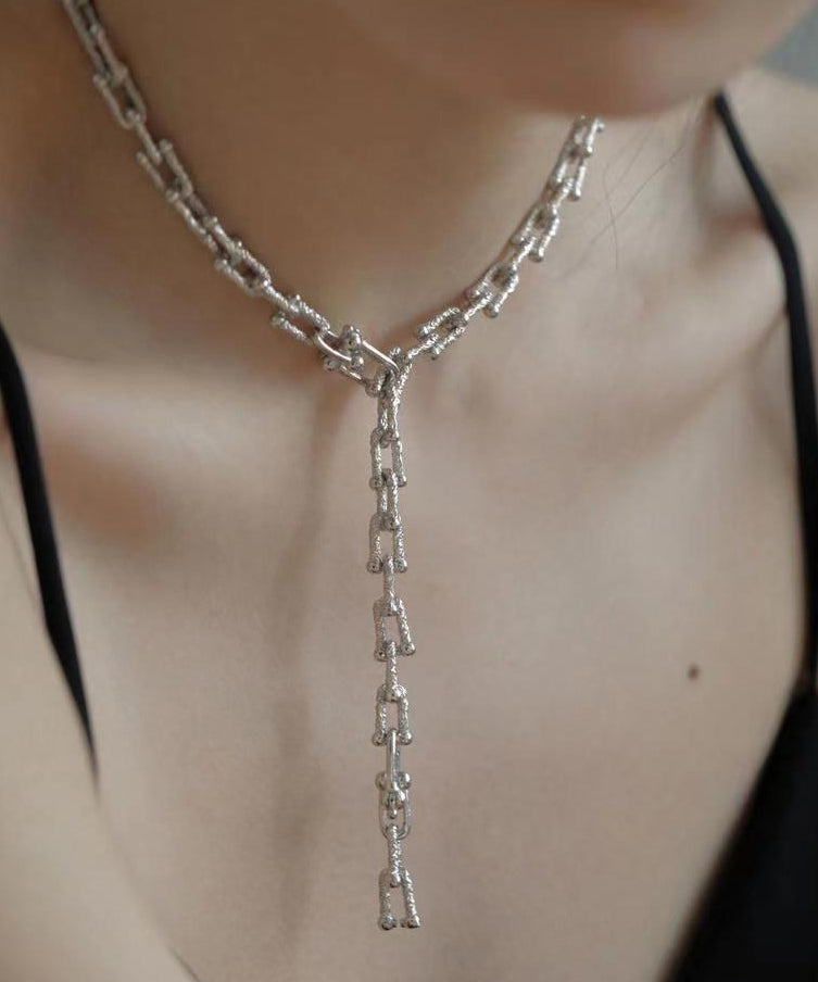 Silk Sterling Silver Chain Pendant Necklace