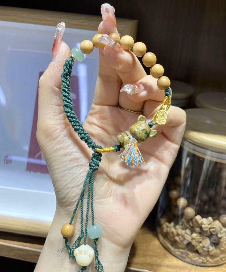 Art Green Bear Charm Bracelet