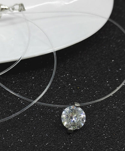 Fine Silk Sterling Silver Zircon Choker