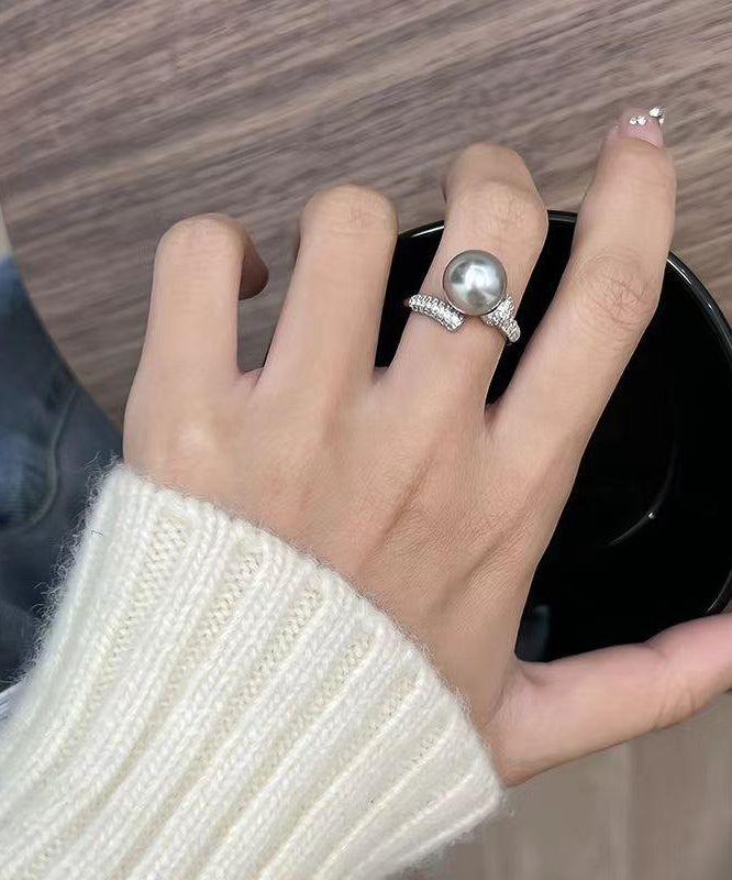 Rings Sterling Silver Zircon Pearl Rings