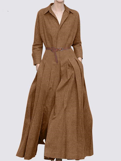 Long Sleeves Shirt Maxi Dress