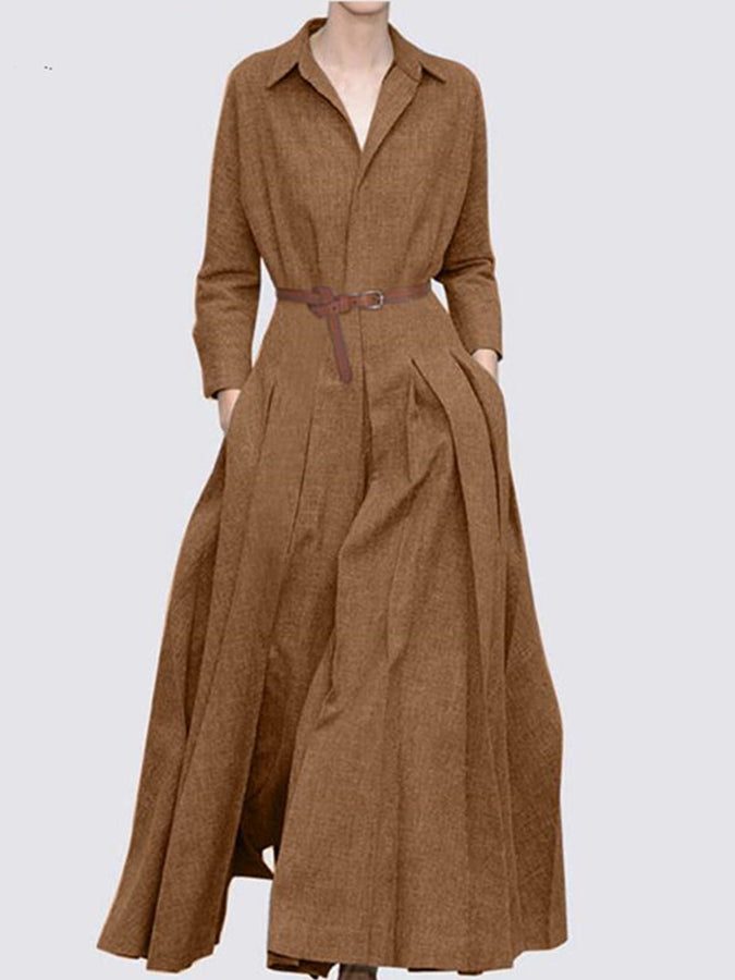 Long Sleeves Shirt Maxi Dress