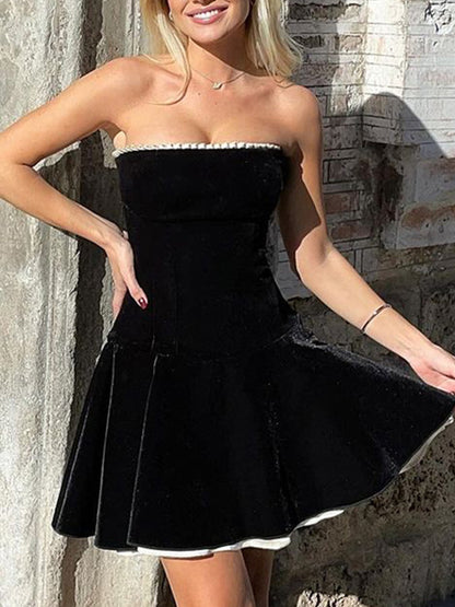 Black Off Shoulder Mini Dress
