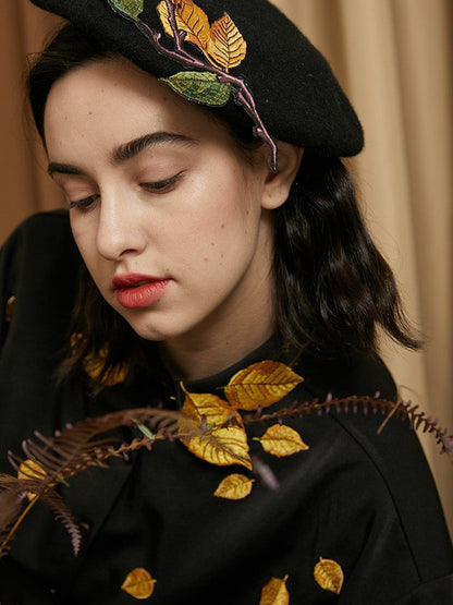 Golden Leaf Embroidered Blouse