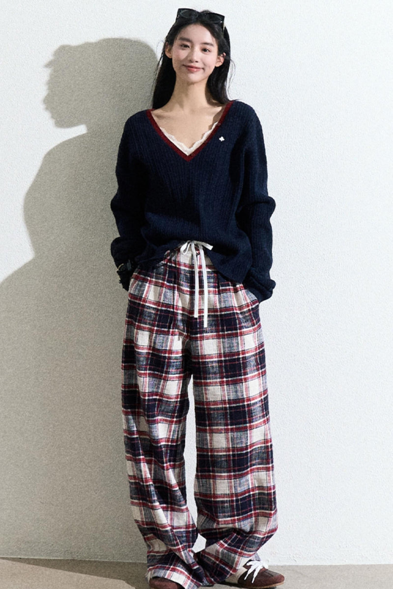 Navy V-neck Knit Cardigan