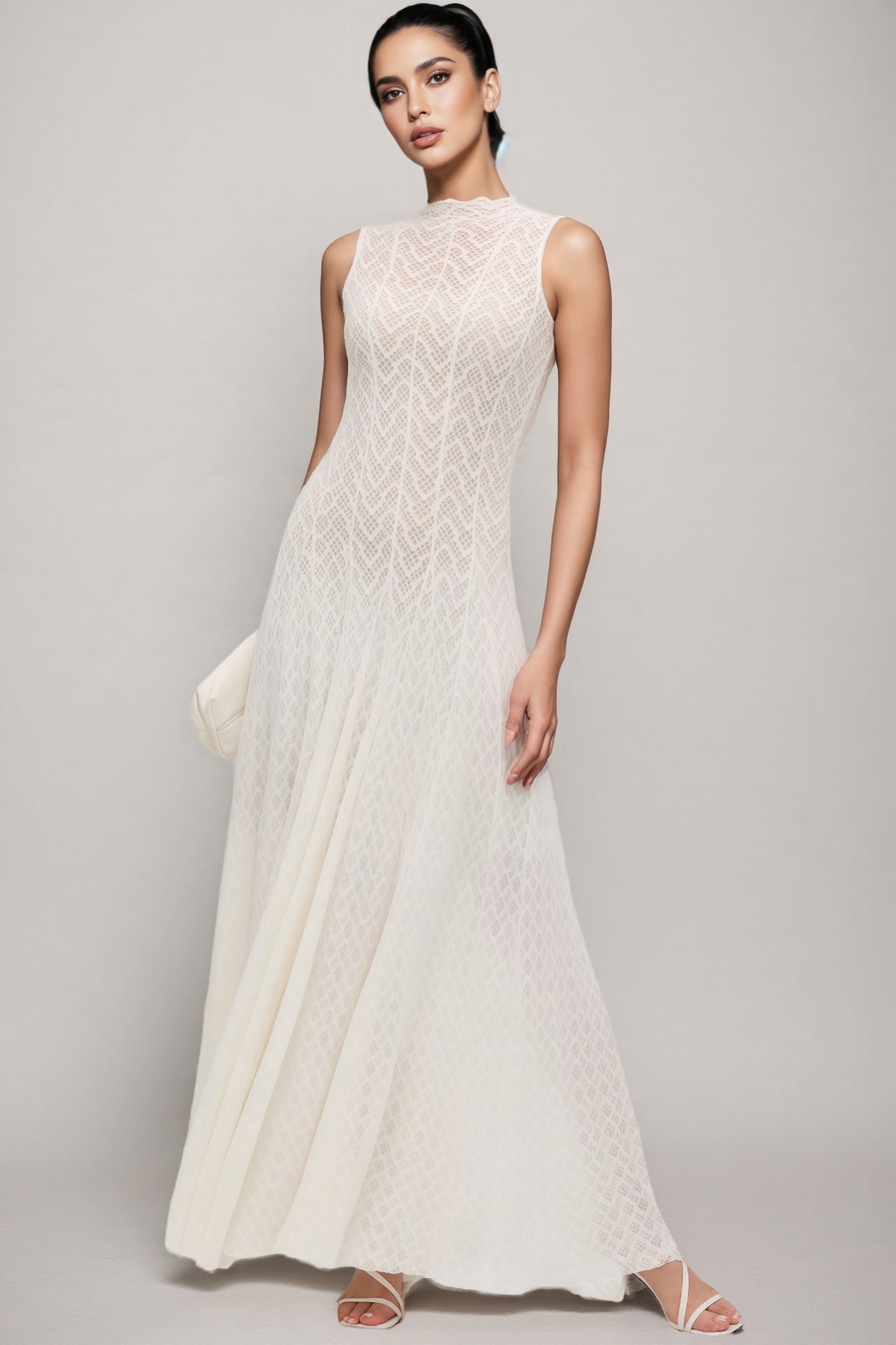 Lucas Pointelle Sleeveless Maxi Dress