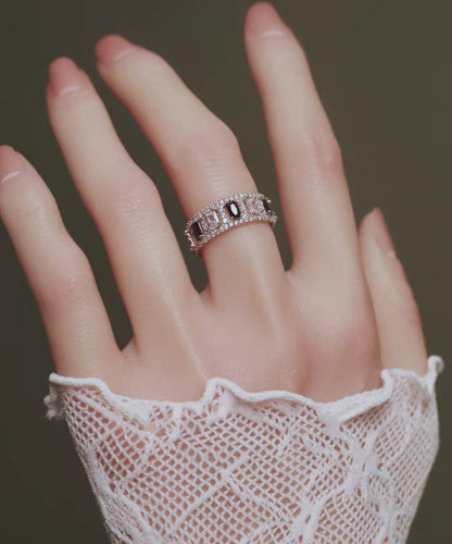 Retro Gold Copper Overgild Zircon Hollow Out Rings