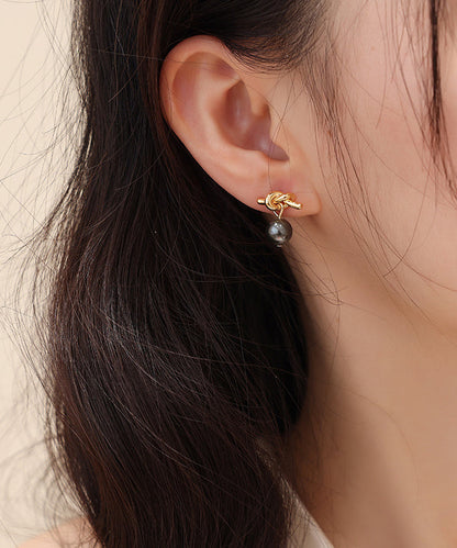 Diy Gold Copper Overgild Resin Pearl Drop Earrings