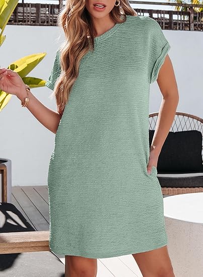 Short-sleeved Spring Mini Dress