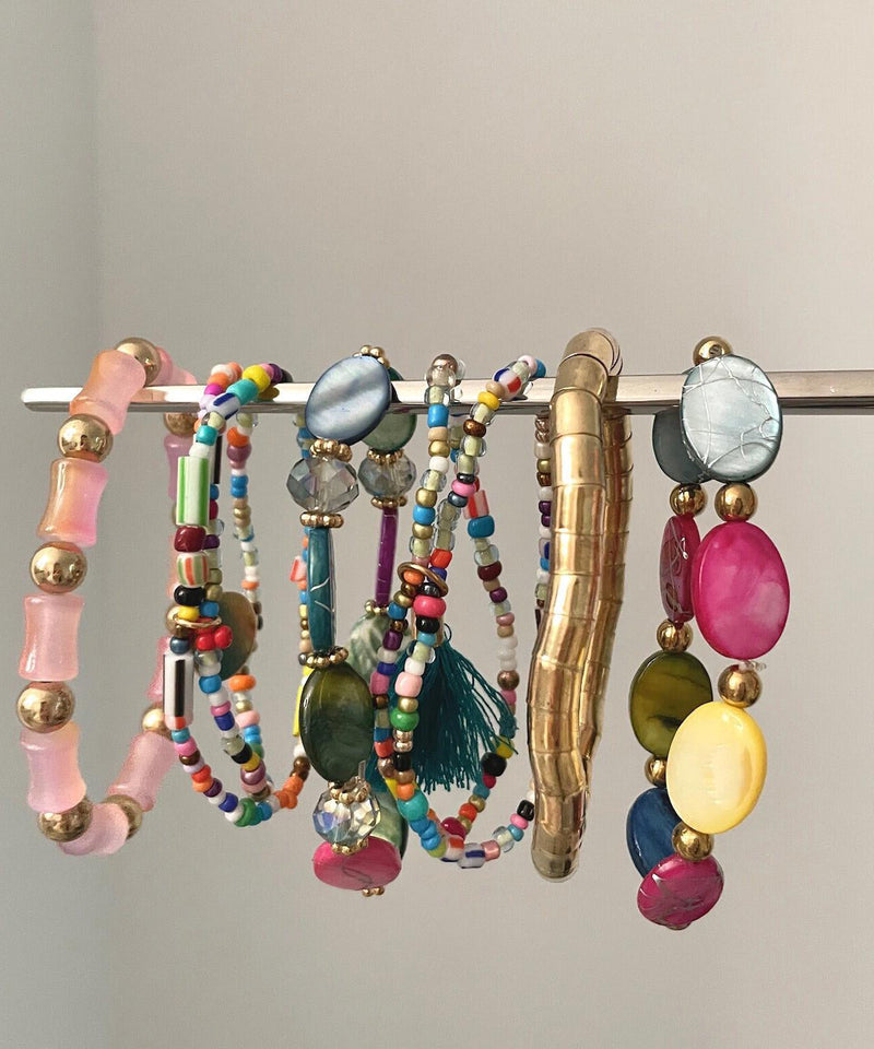 Rainbow Ally Weave Bead Bracelet Eight-piece Set