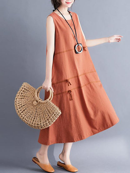 Sleeveless A-line Long Dress