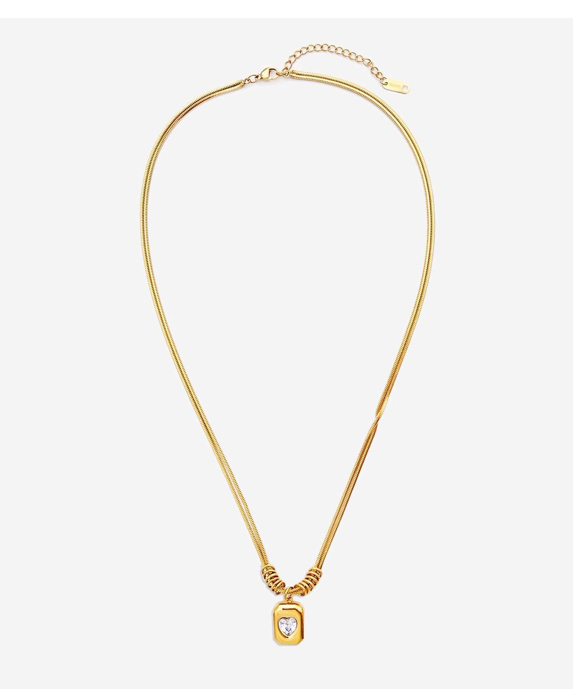 Classy Golden Zircon Tungsten Steel Lariat Necklace