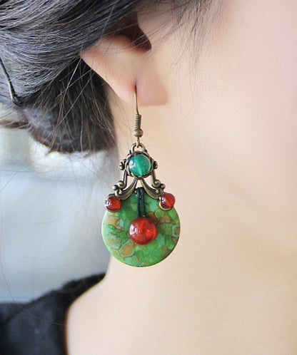 Chinese Style Turquoise Decorative Drop Earrings