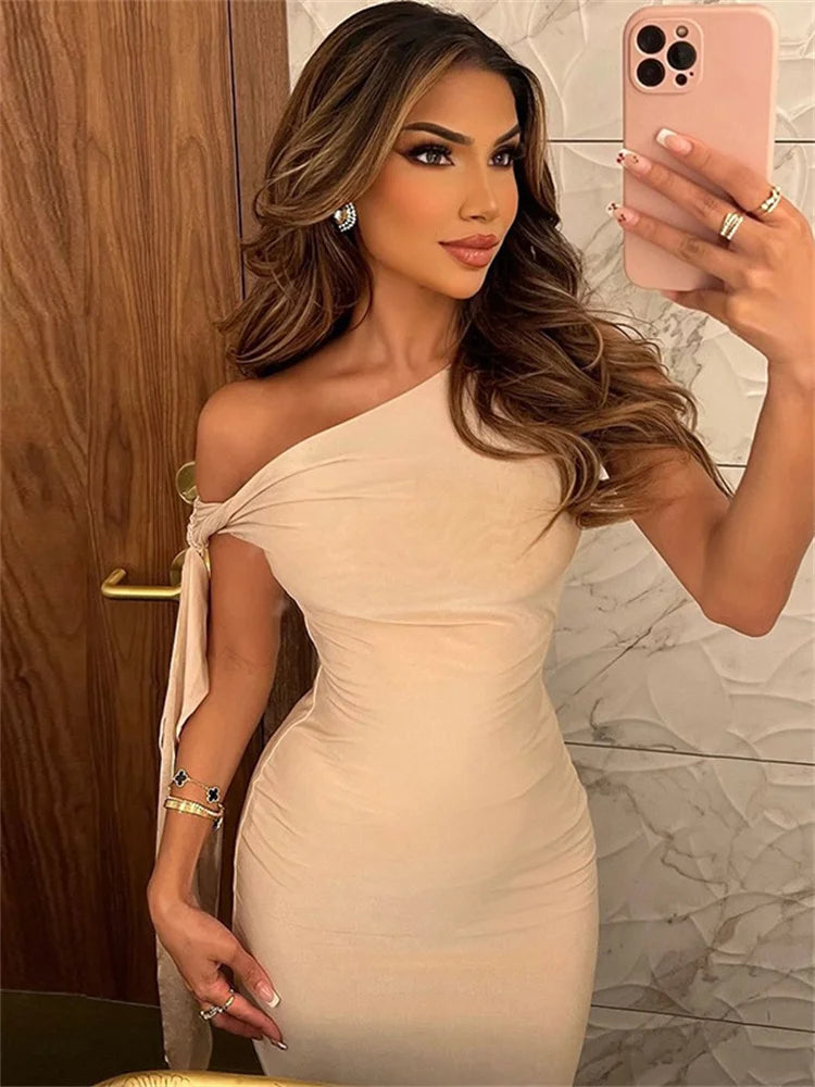 Off-shoulder Patchwork Slim Dress ’s Bandage Sleeveless Backless Party Dress New Female Long Dress