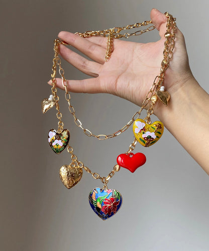 Rainbow Copper Alloy Love Pendant Necklace