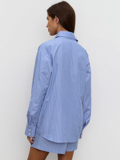 Striped Cotton Set Blouse