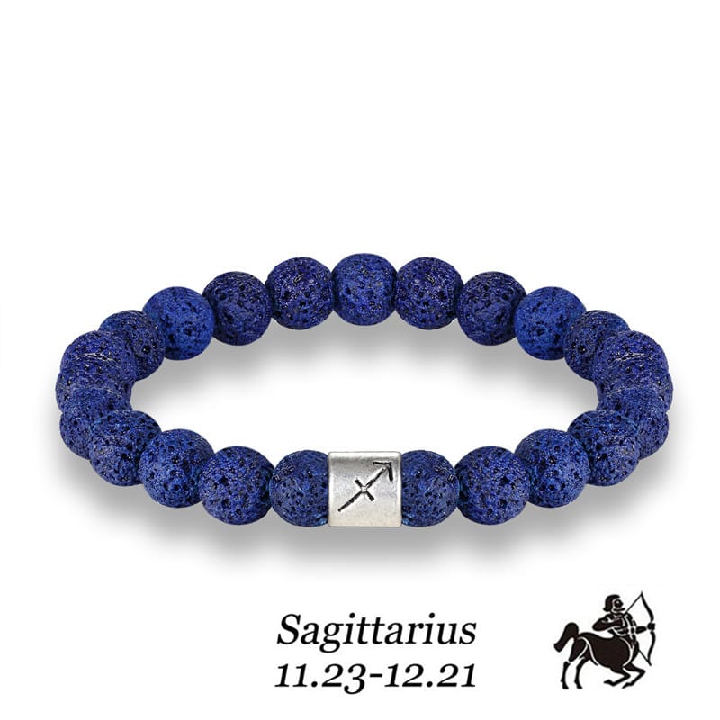 Handmade Lava Stone Zodiac Bracelet