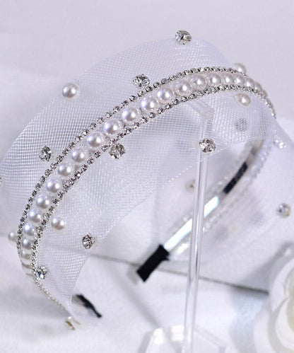 Fine Silk Tulle Zircon Pearl Hairpiece