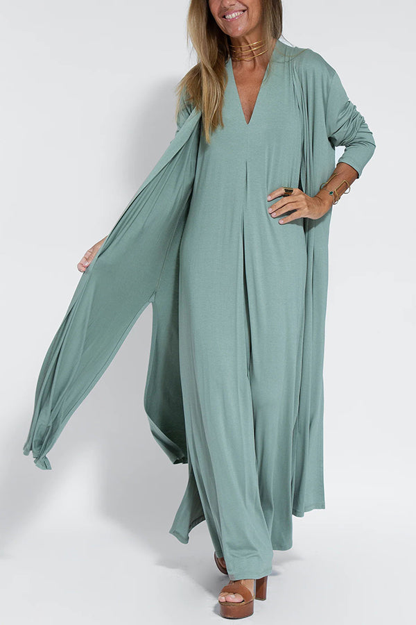 Shades of Happiness Knit Color Slit Drape Cardigan
