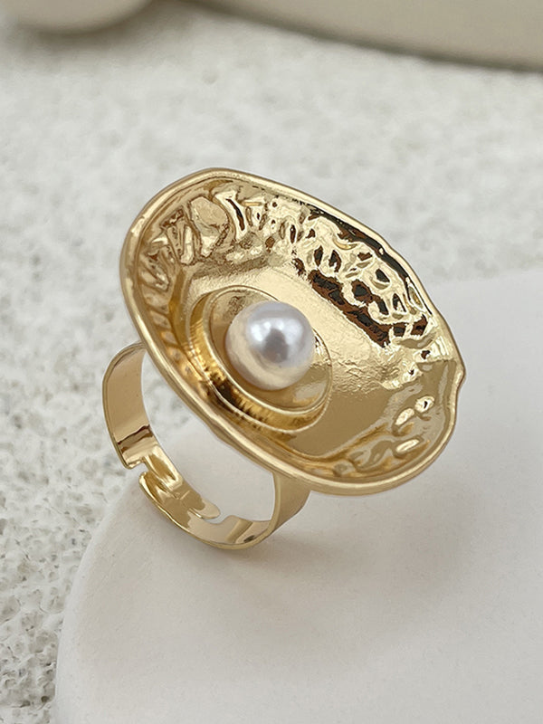 Geometric Pleated Shiny Rings Accessories