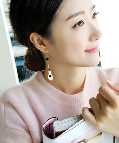 Handmade Diy Patchwork Jade Drop Earrings