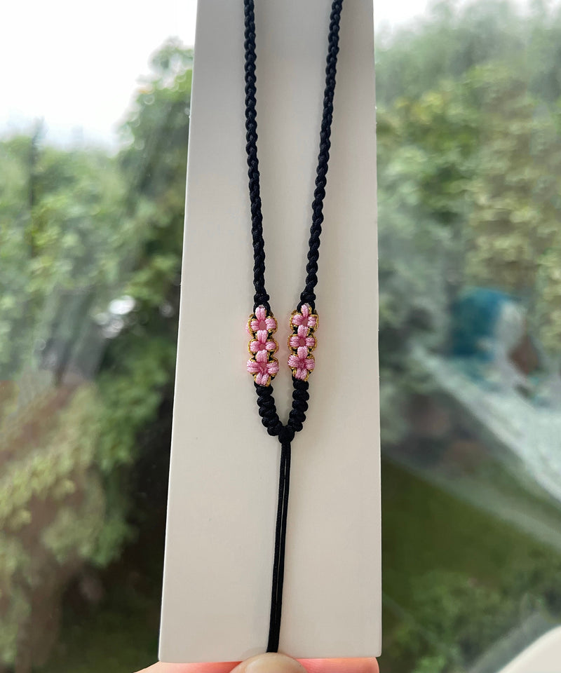 Handmade Black Weaving Pendant Necklace